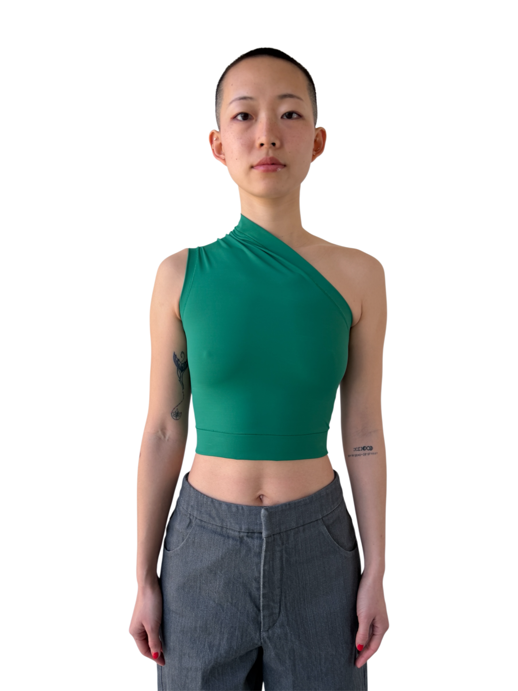 Asymmetrical Tank Top in Tennis Court Green
