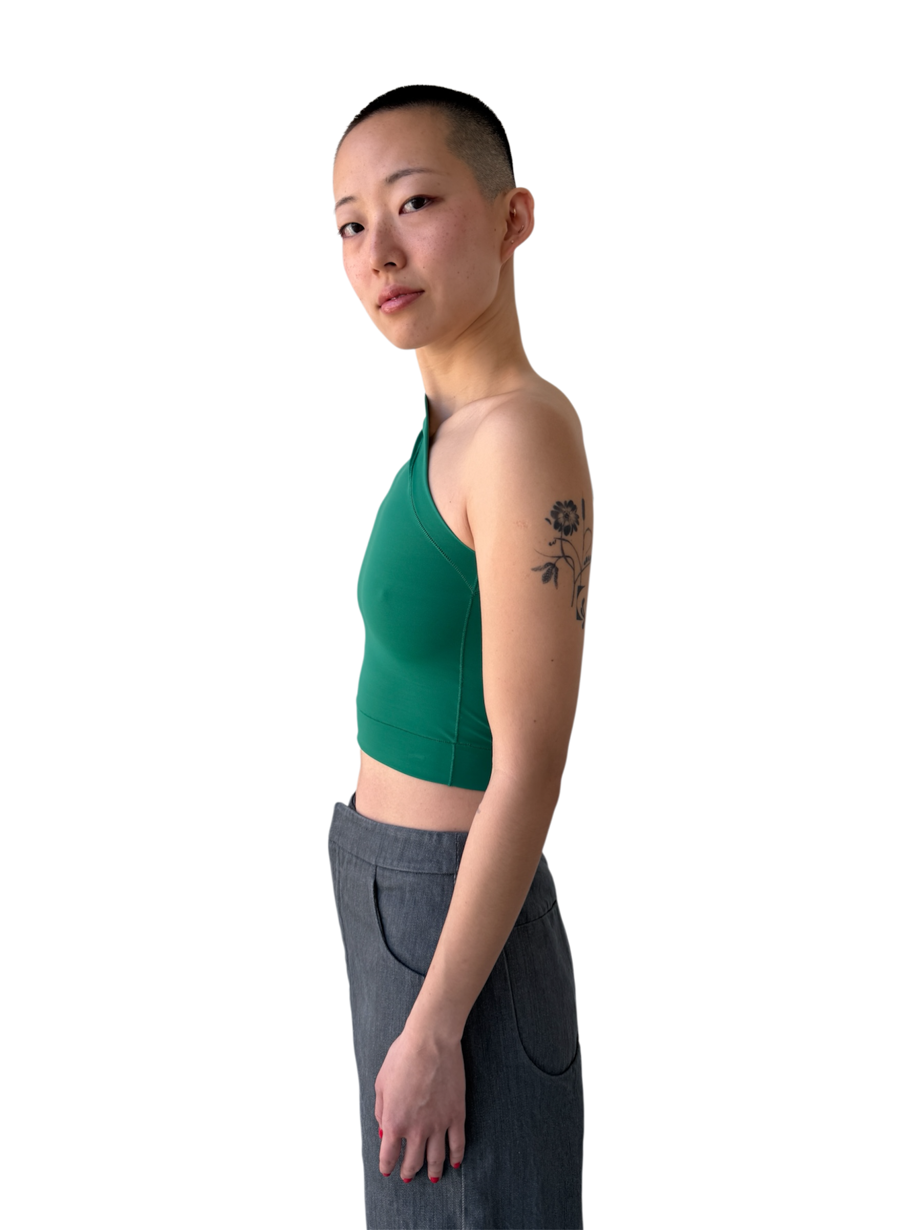 Asymmetrical Tank Top in Tennis Court Green
