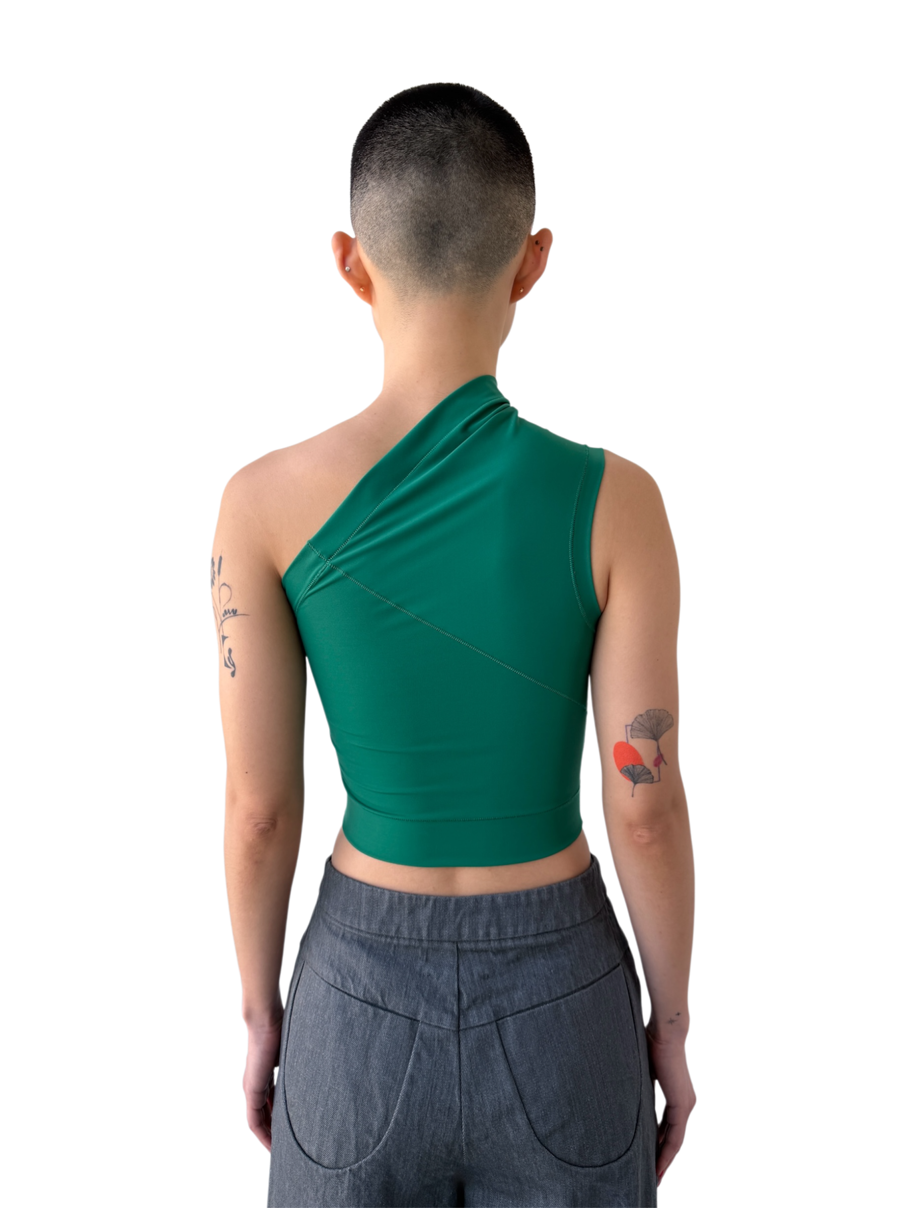 Asymmetrical Tank Top in Tennis Court Green