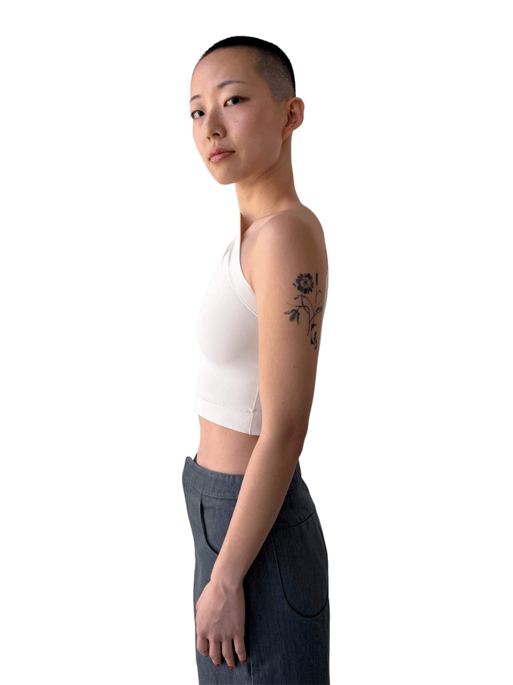 Asymmetrical Tank Top in Creamy