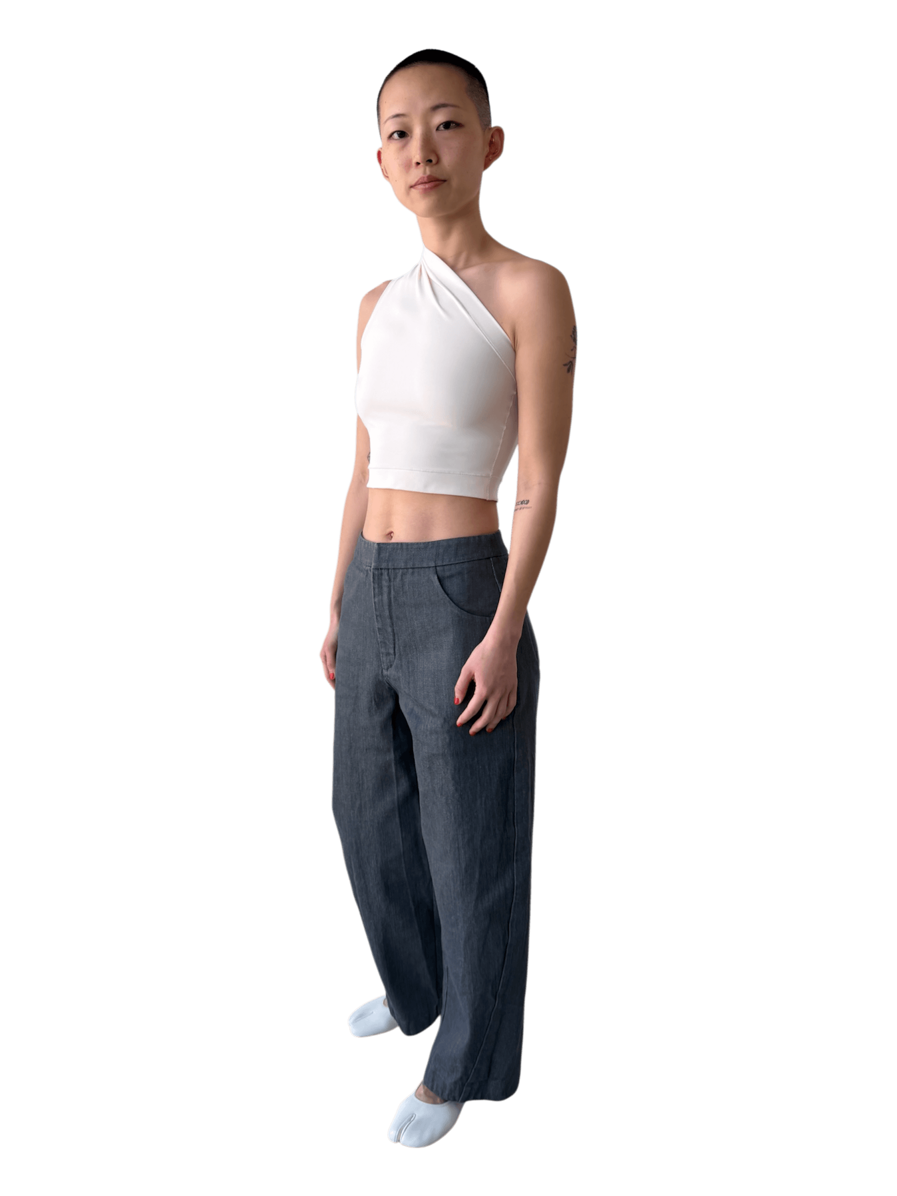 Asymmetrical Tank Top in Creamy