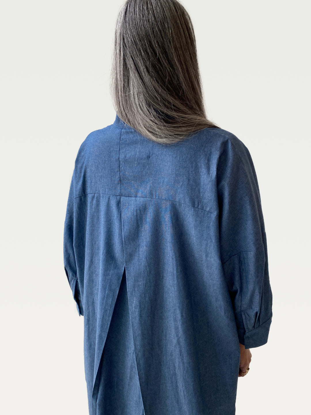Denim Midi Shirt Dress, Large / OG Price $395