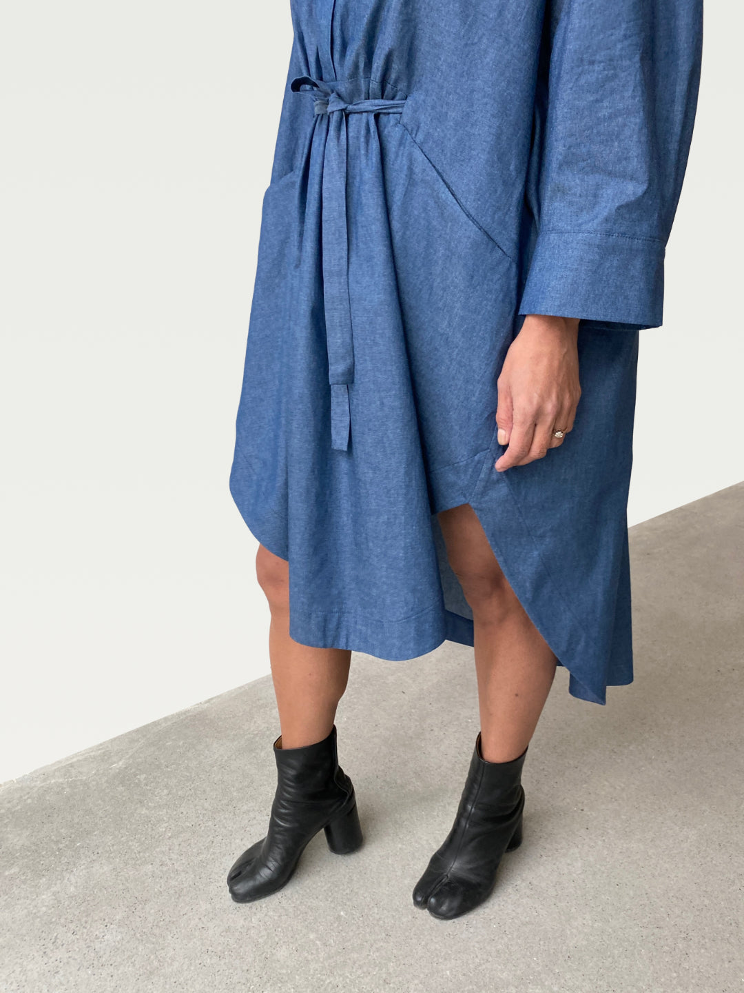 Denim Midi Shirt Dress, Large / OG Price $395