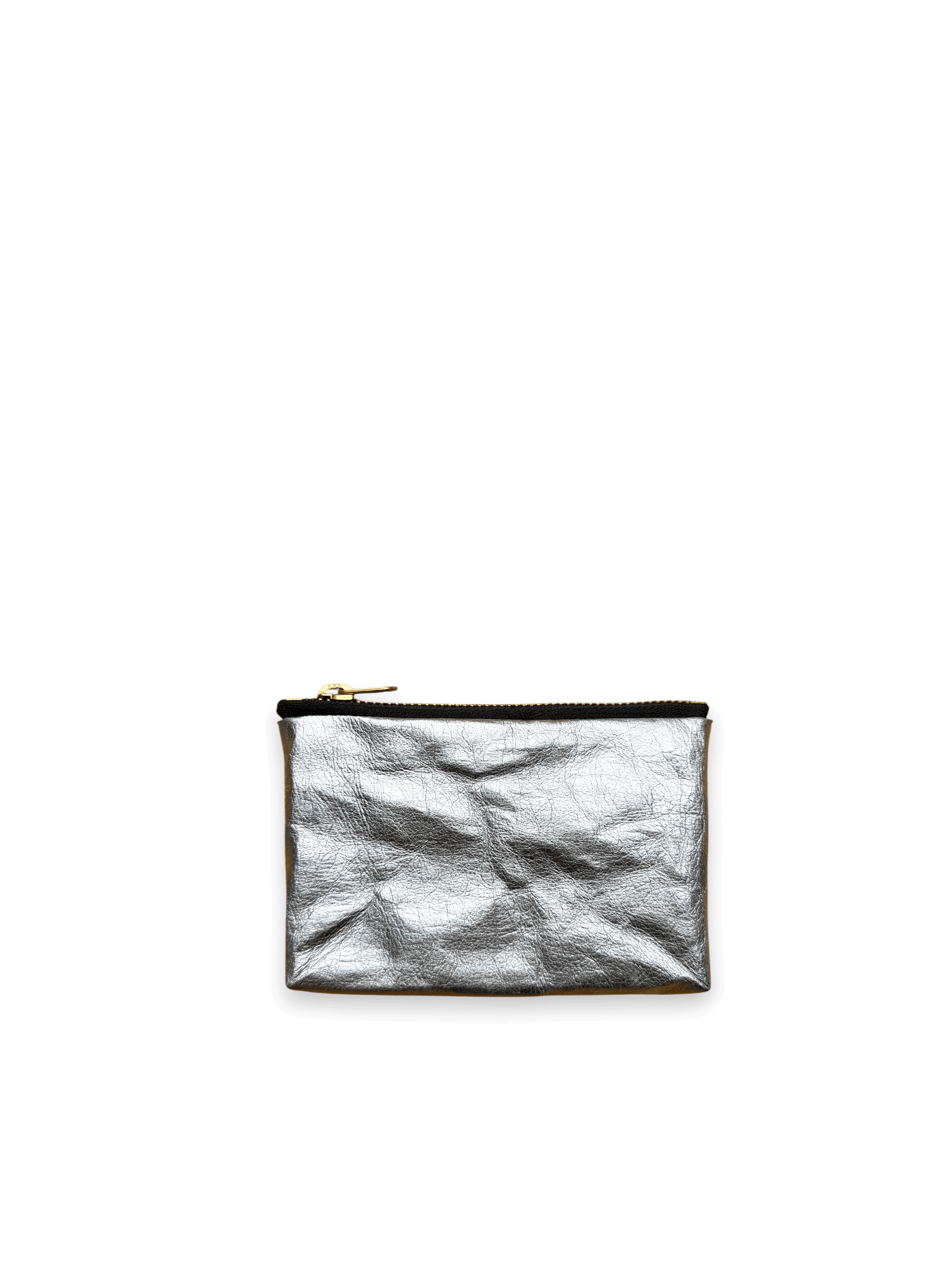Paper Mini Pouch in Silver / black