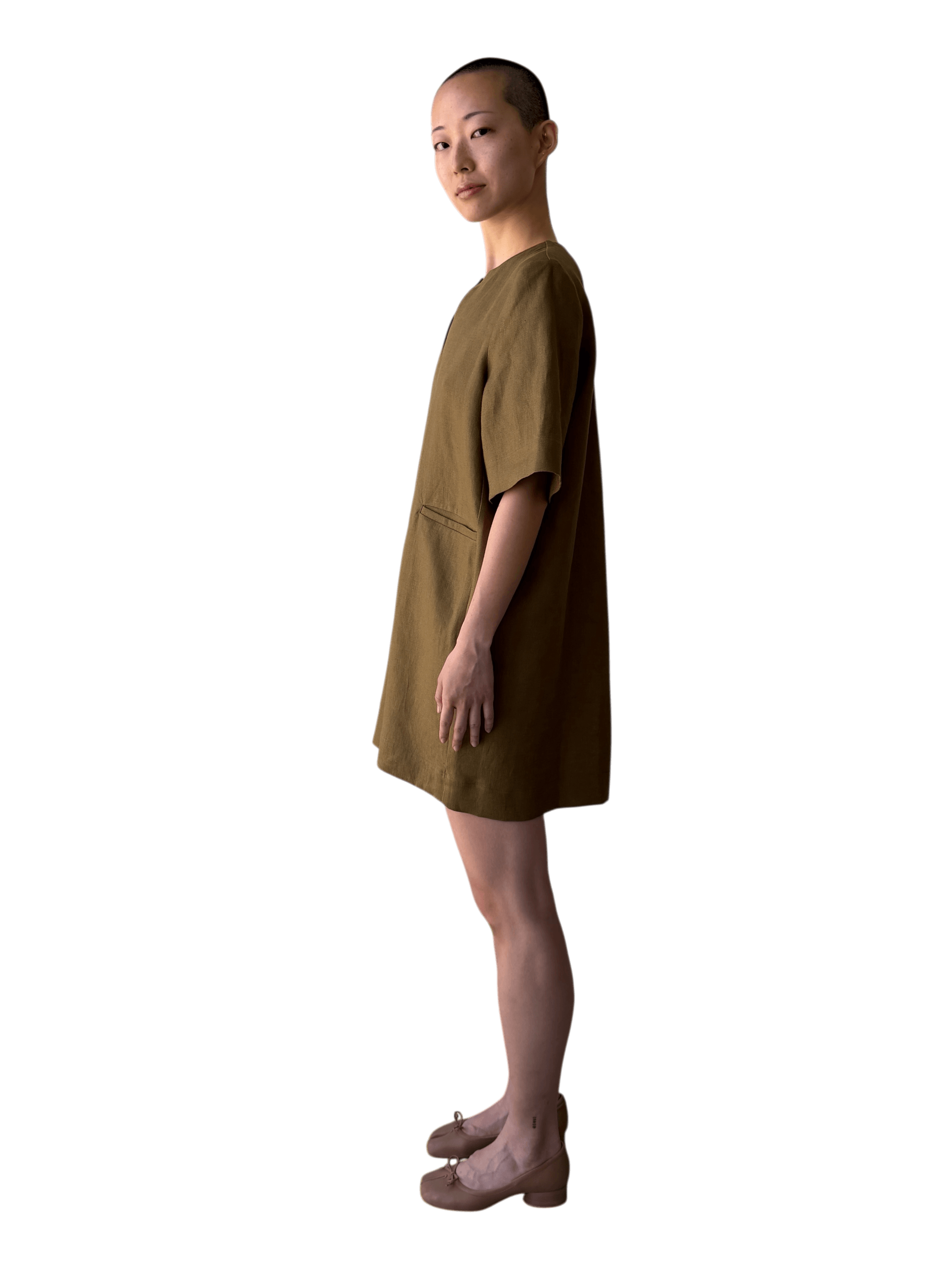 Linen Mini Dress in Saffron