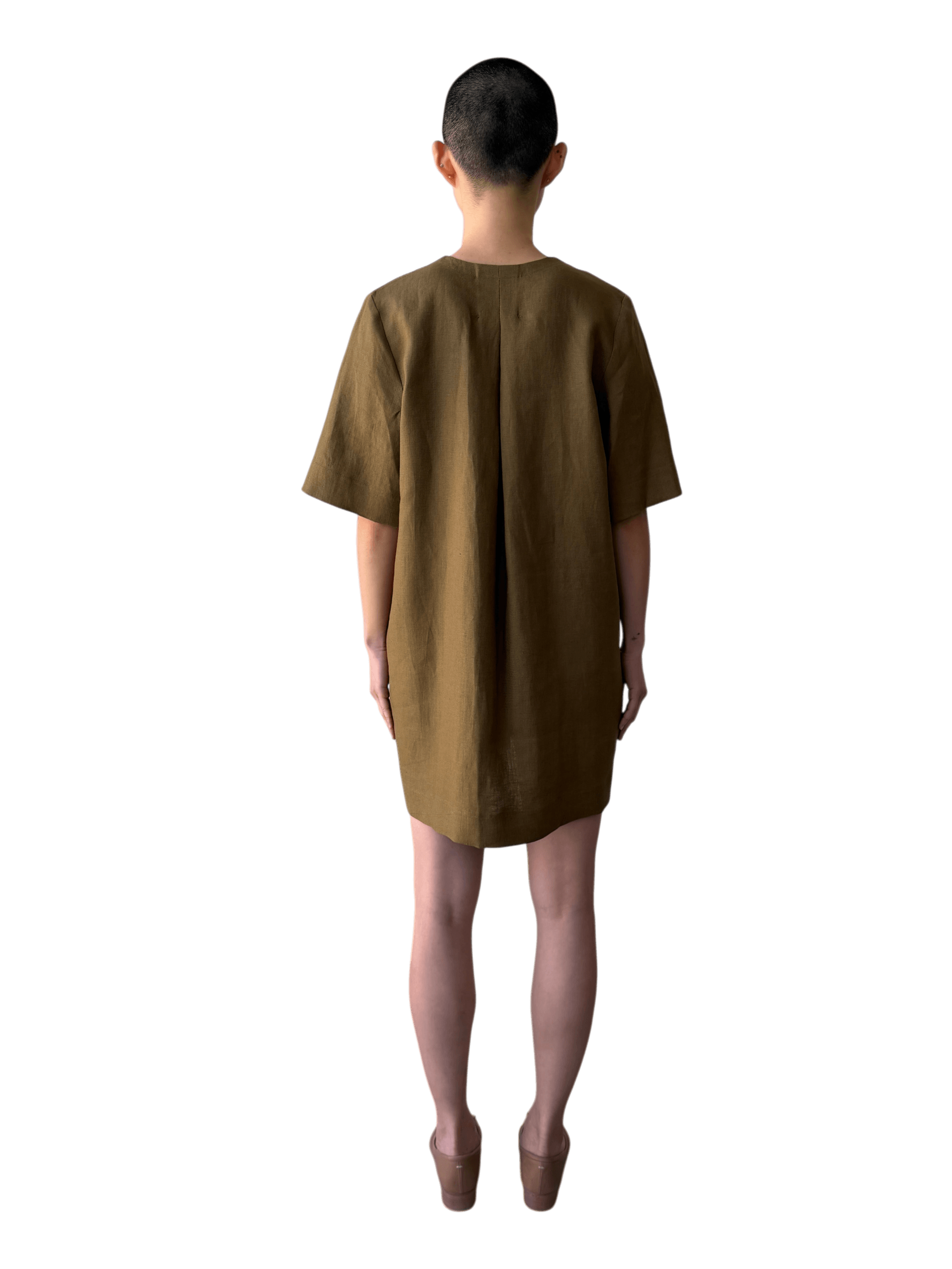 Linen Mini Dress in Saffron