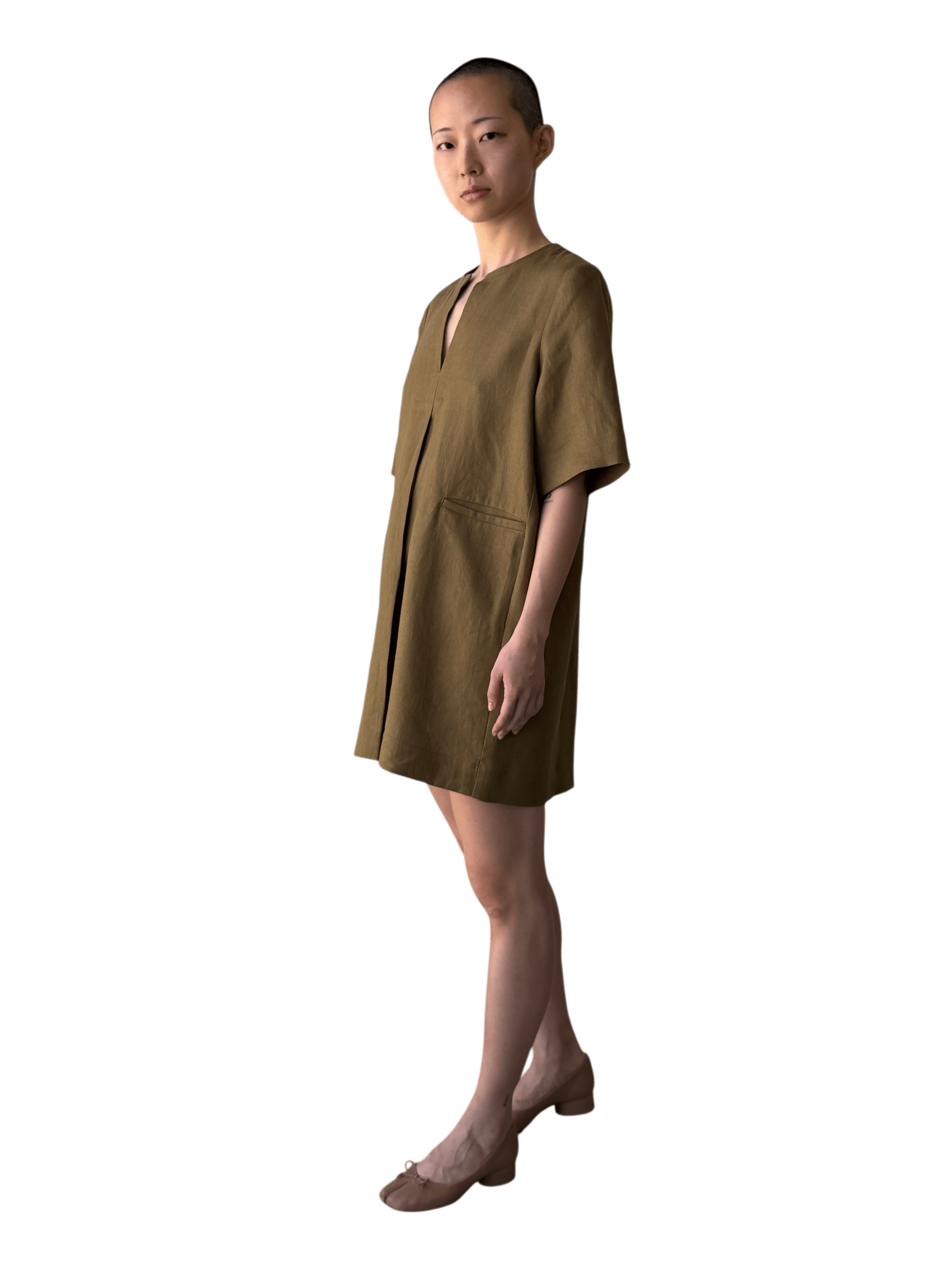 Linen Mini Dress in Saffron