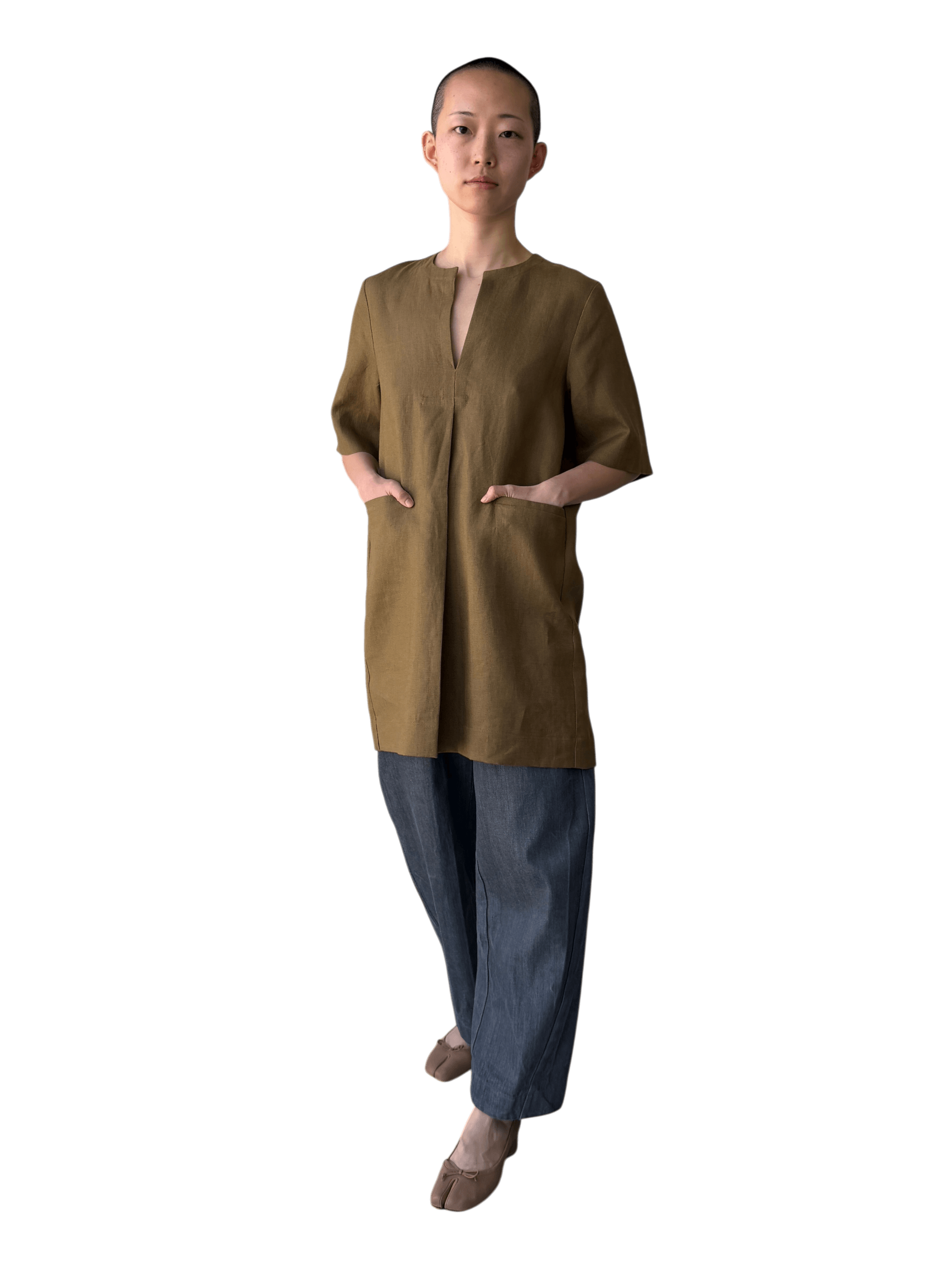 Linen Mini Dress in Saffron