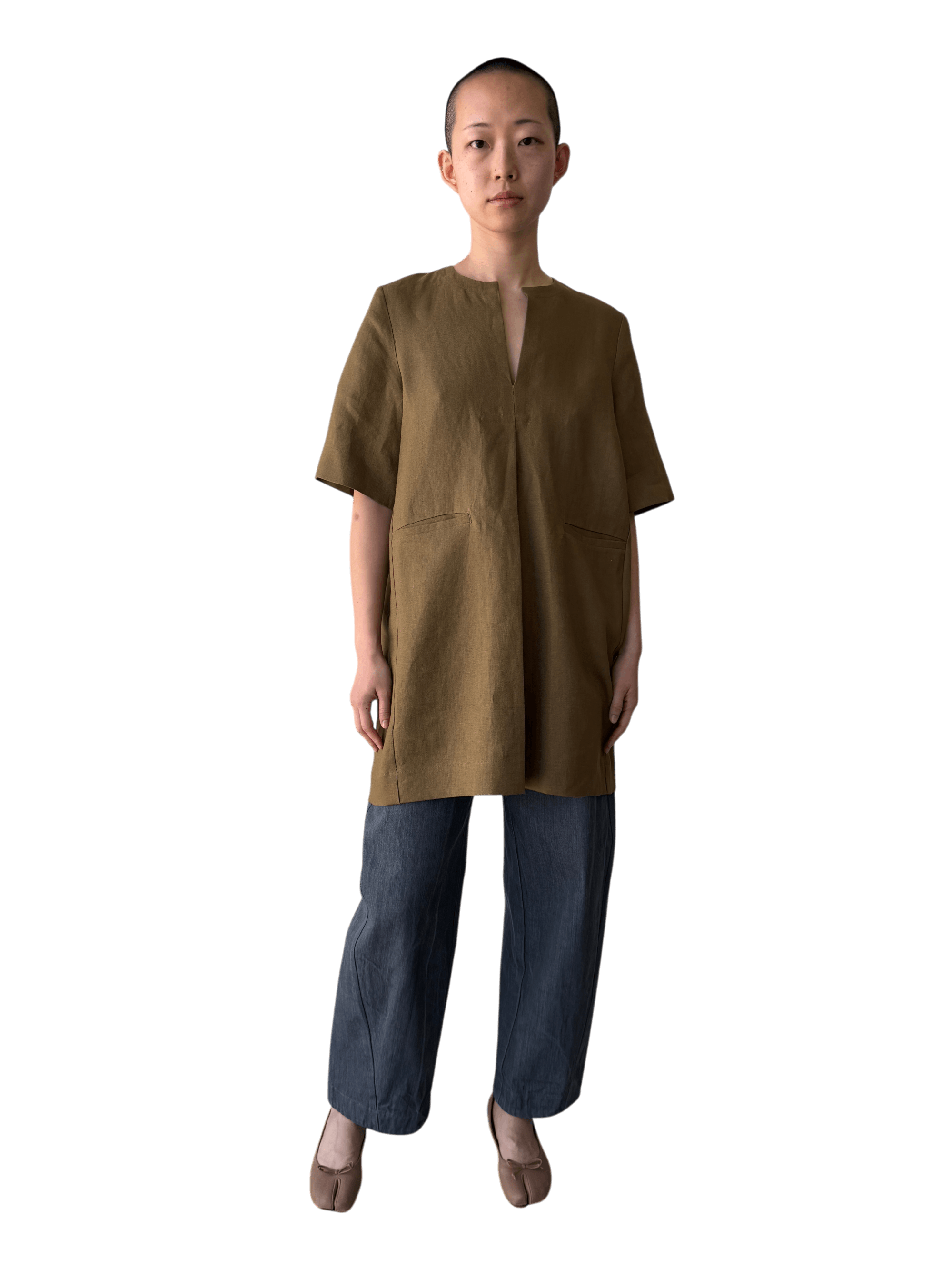 Linen Mini Dress in Saffron