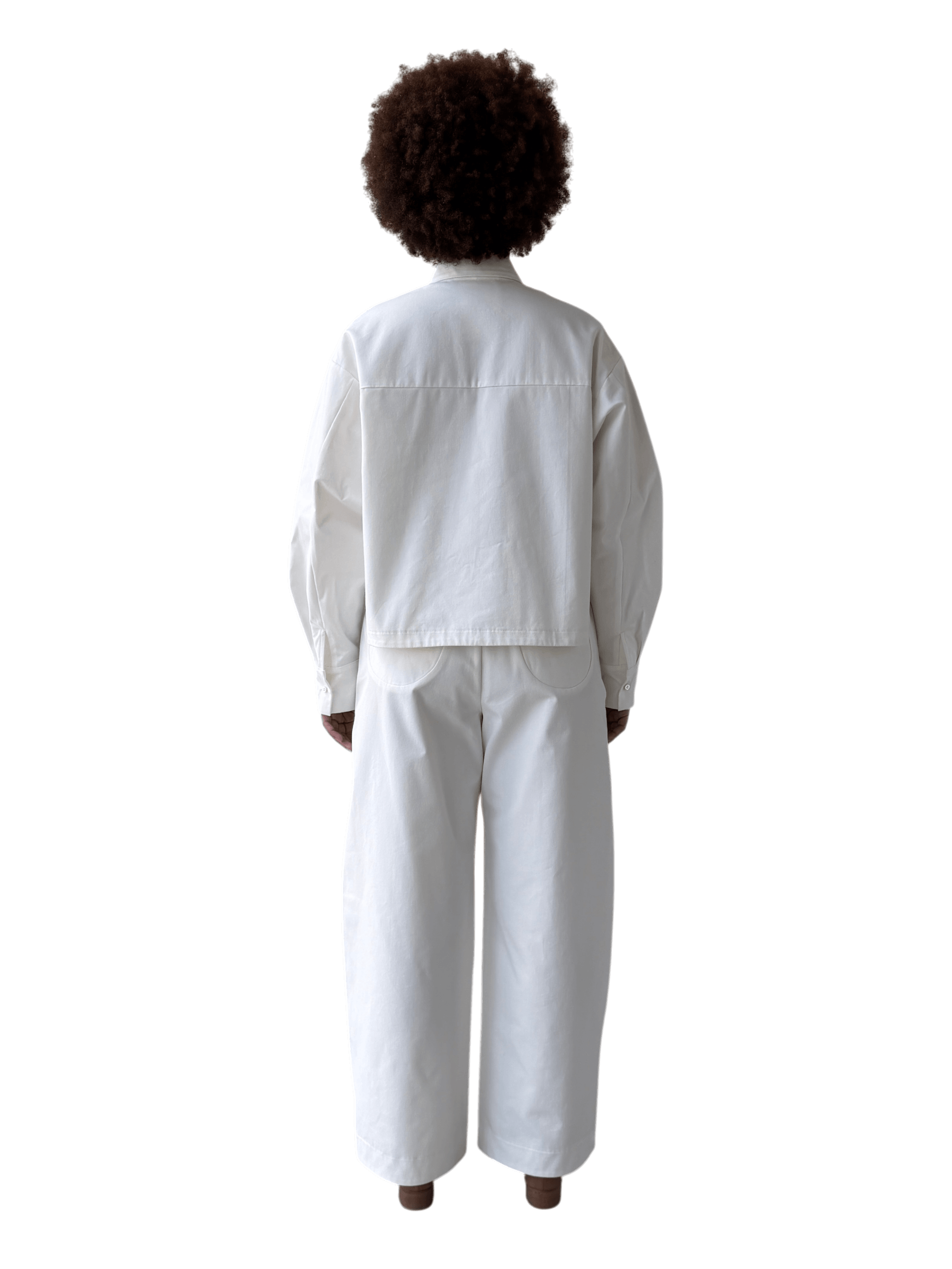 Cotton Arc Button Up in White Rabbit