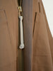 Hoi bo Fall 2022 cotton twill, knee length coat in Camel colour - zipper detail 