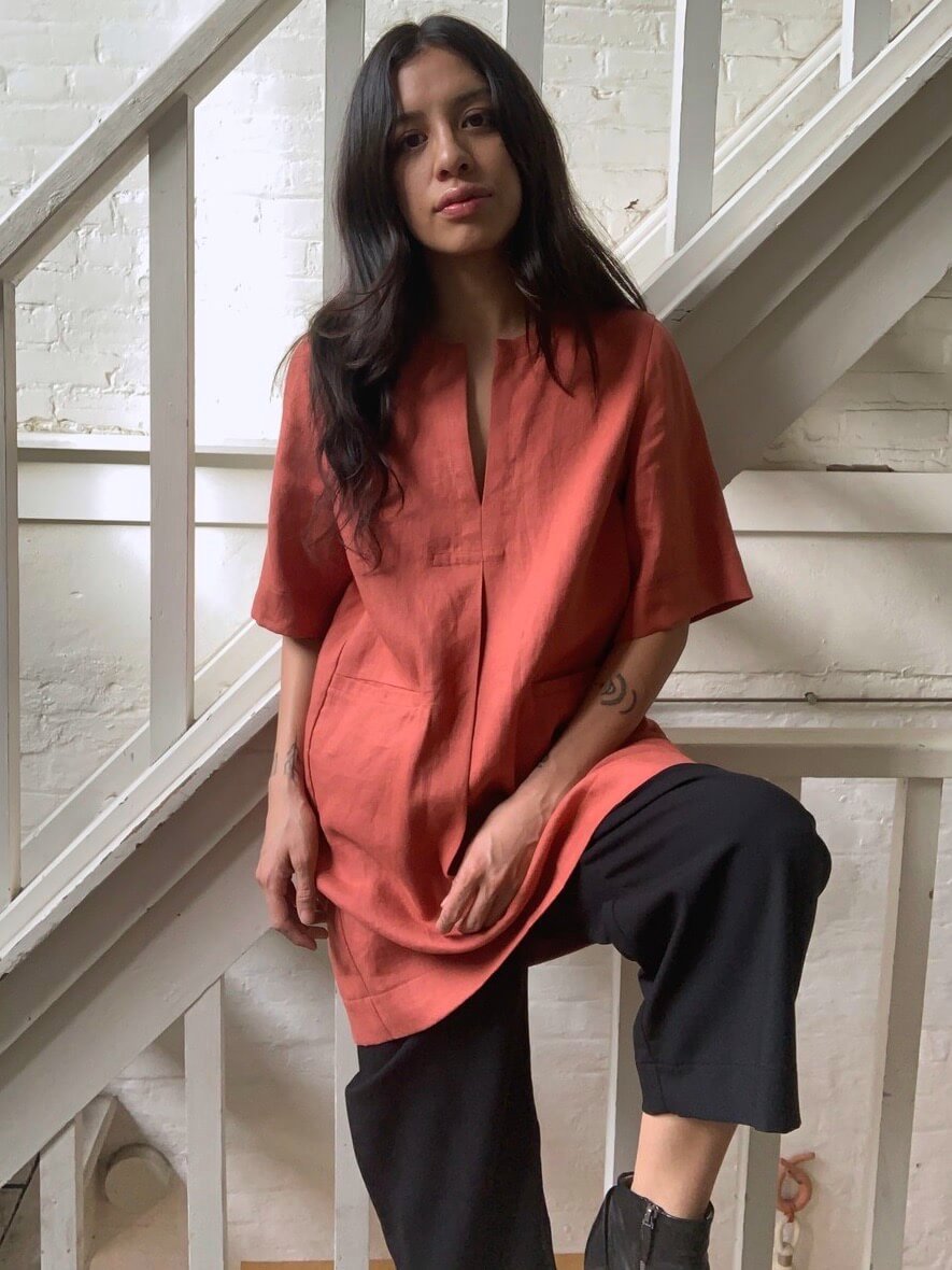 Linen Mini Dress in Wild Rose, XXL / OG price: $298