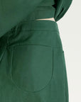 Cotton Wide-Leg Trouser in Green Matcha