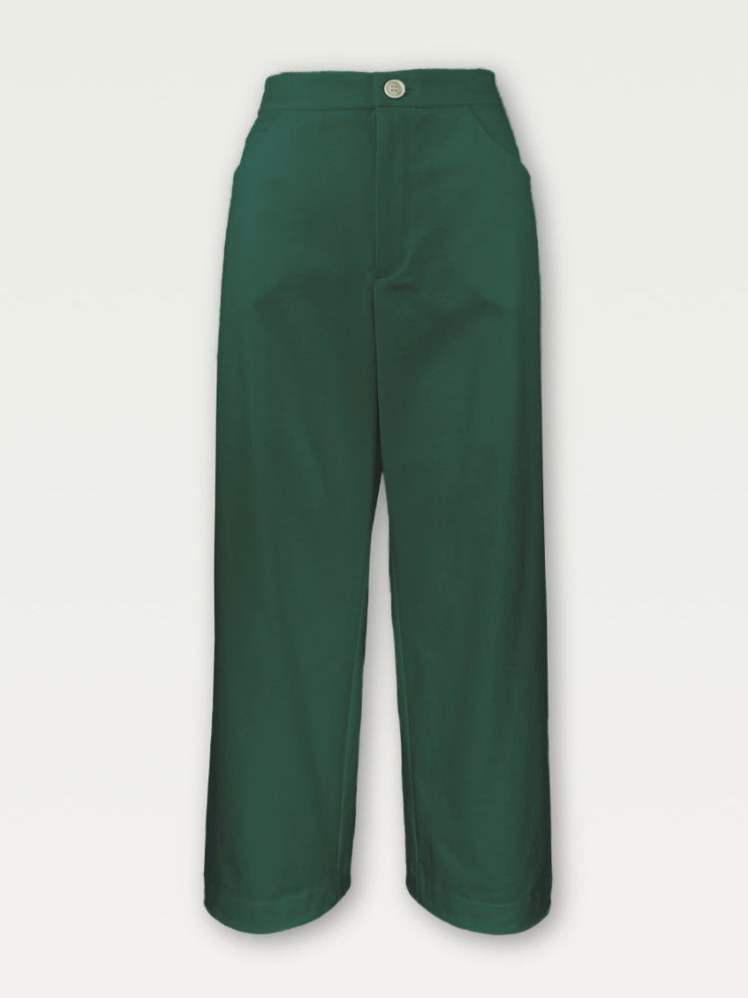 Cotton Wide-Leg Trouser in Green Matcha, SZ 10 / OG Price: $345
