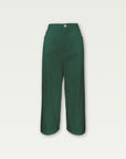 Cotton Wide-Leg Trouser in Green Matcha