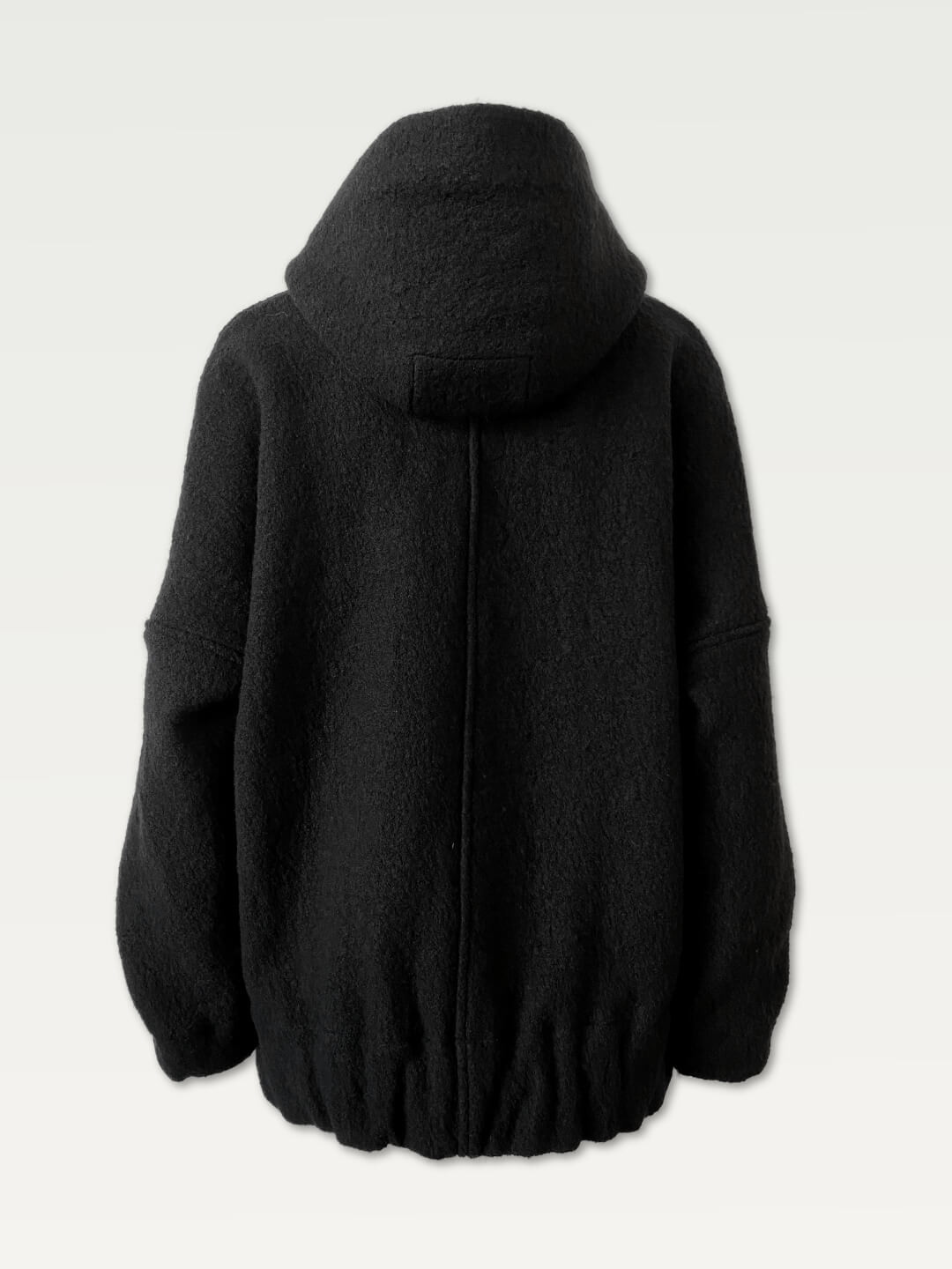 Boiled Wool A.D.C Hoodie in Brushed Black – Hoi Bo